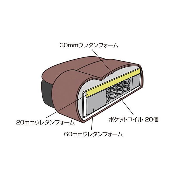 ナカバヤシ ファブリックポケットコイルチェア 肘付 ブラック CCF-501BK 1脚 (組立品)