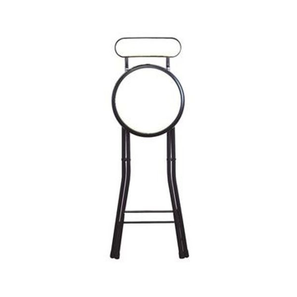 折りたたみ椅子 [1脚販売 ホワイトxブラック] 幅36cm 日本製 スチールパイプ