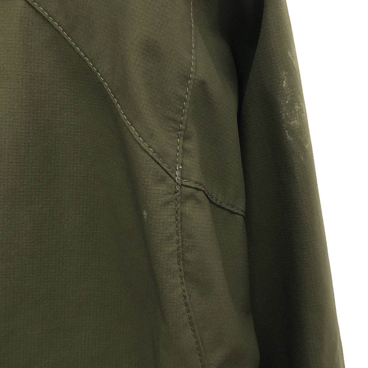 ロゴ刺繍 フーディー ナイロンジャケット S カーキ ダブルジップ アウトドア レディース 古着 ロゴ刺繍 フーディー ナイロンジャケット S カーキ ダブルジップ アウトドア レディース 古着