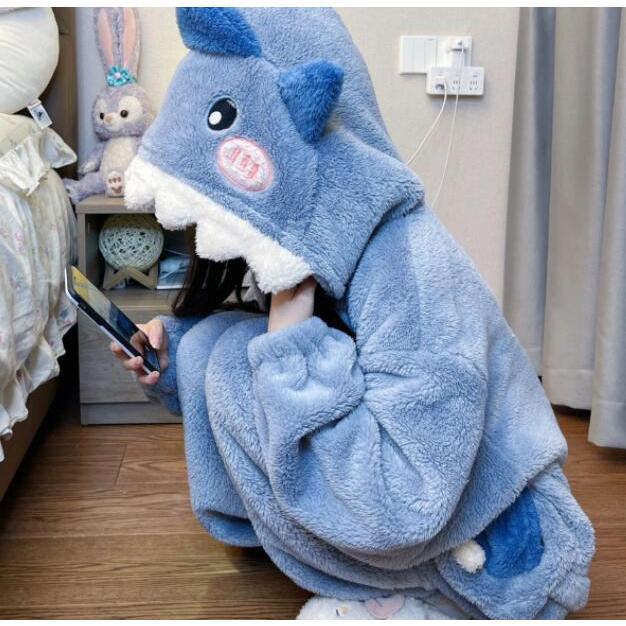 レディースルームウェア モコモコ パジャマ ワンピース上下セット 恐竜 着ぐるみ 暖かい もこもこ 動物 着ぐるみ パジャマ 部屋着 可愛い カジュアル