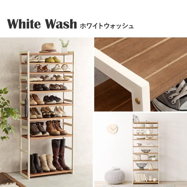 シューズラック 9段 幅65cm オープンラック 下駄箱 可動棚 フック付 玄関収納 シューズボックス リビングラック