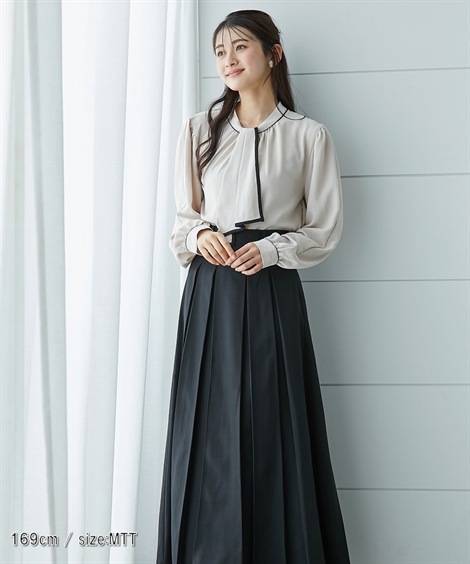 シャツ・ブラウス 高身長 マルチWAYボウタイブラウス トールサイズ シャツ・ブラウス 高身長 マルチWAYボウタイブラウス トールサイズ