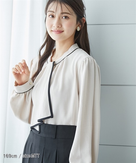 シャツ・ブラウス 高身長 マルチWAYボウタイブラウス トールサイズ シャツ・ブラウス 高身長 マルチWAYボウタイブラウス トールサイズ