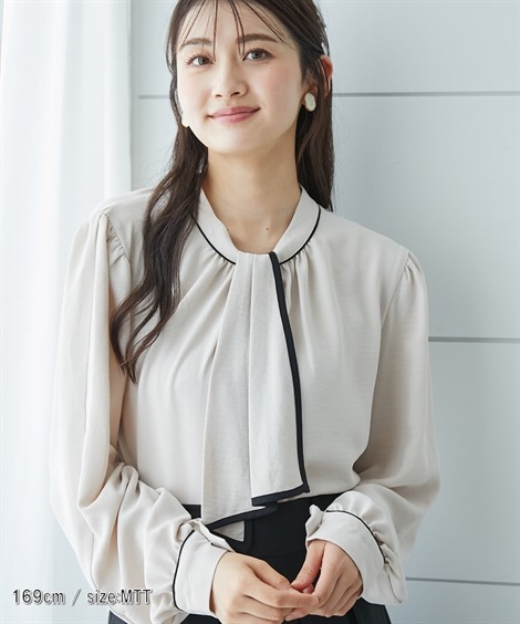 シャツ・ブラウス 高身長 マルチWAYボウタイブラウス トールサイズ シャツ・ブラウス 高身長 マルチWAYボウタイブラウス トールサイズ