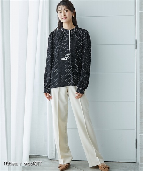 シャツ・ブラウス 高身長 マルチWAYボウタイブラウス トールサイズ シャツ・ブラウス 高身長 マルチWAYボウタイブラウス トールサイズ