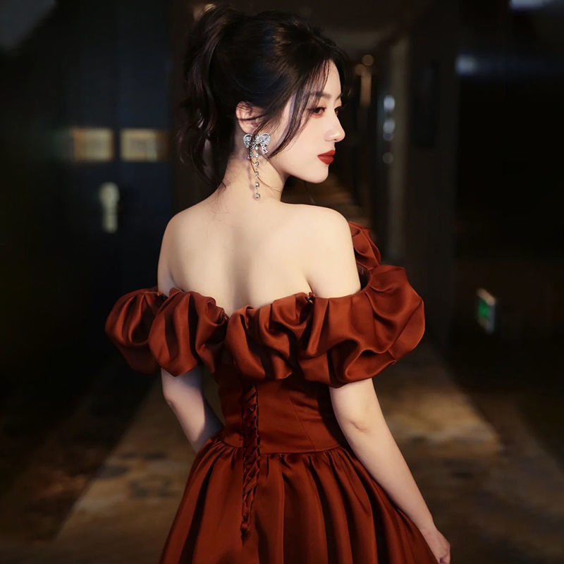 乾杯着用花嫁2024宴会気質ドレススカート婚約結婚式ロングスタイル着用可能