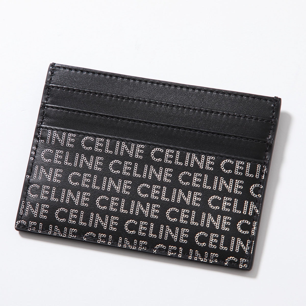 CELINE セリーヌ カードケース 10K913FGH.38SI メンズ レザー ロゴ プリント カードホルダー 38SI/Black