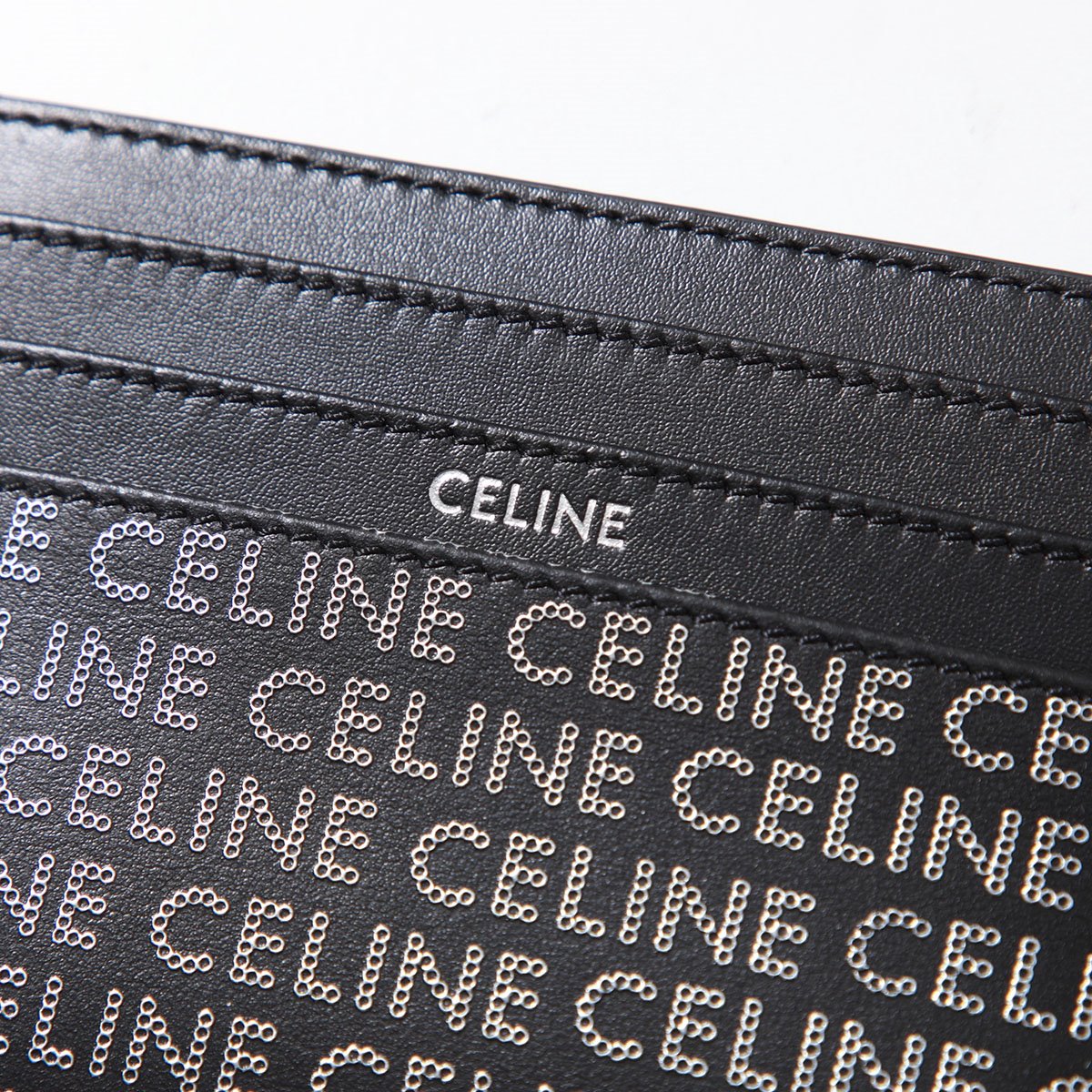CELINE セリーヌ カードケース 10K913FGH.38SI メンズ レザー ロゴ プリント カードホルダー 38SI/Black