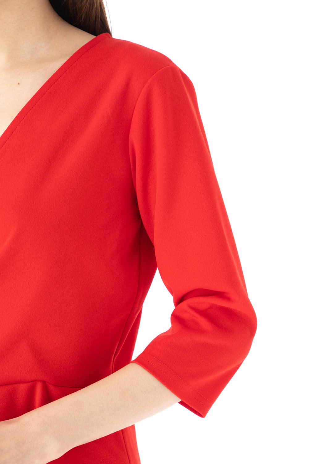 ファス(FAS)ワンピース T2 T3 T4サイズ 5袖 膝丈 カシュクール　きれいめワンピース レディース Fille A Suivre