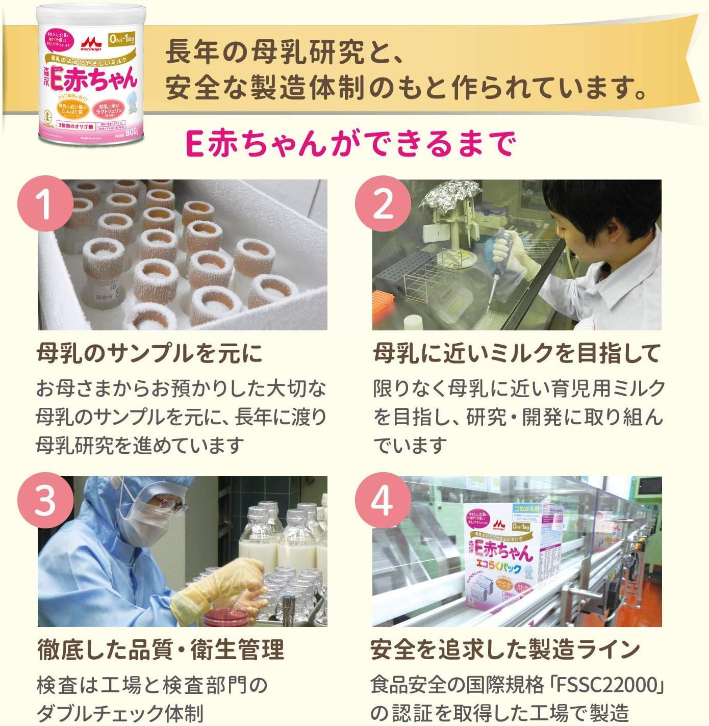 【Amazon.co.jp限定】 森永 E赤ちゃん 大缶 800g×2缶パック [0ヶ月~1歳 新生児 赤ちゃん 粉ミルク] ラクトフェリン 3種類のオリゴ糖