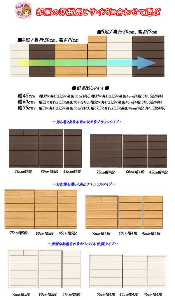 薄型チェスト/リビング収納 5段/幅60cm ダークブラウン木目調 奥行30cm ストッパー付き引き出し 日本製 完成品 薄型チェスト/リビング収納 5段/幅60cm ダークブラウン木目調 奥行30cm ストッパー付き引き出し 日本製 完成品