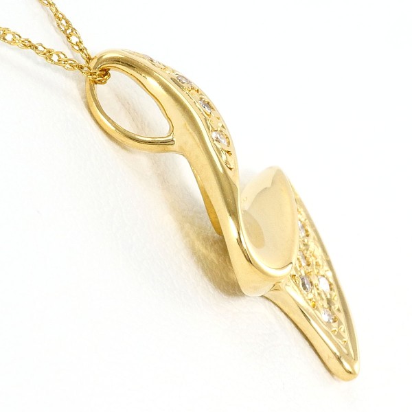 K18 18金 YG イエローゴールド ネックレス ダイヤ 0.08 約46cm ジュエリー 中古 K18 18金 YG イエローゴールド ネックレス ダイヤ 0.08 約46cm ジュエリー 中古