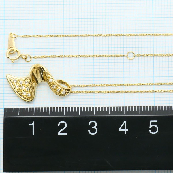 K18 18金 YG イエローゴールド ネックレス ダイヤ 0.08 約46cm ジュエリー 中古 K18 18金 YG イエローゴールド ネックレス ダイヤ 0.08 約46cm ジュエリー 中古