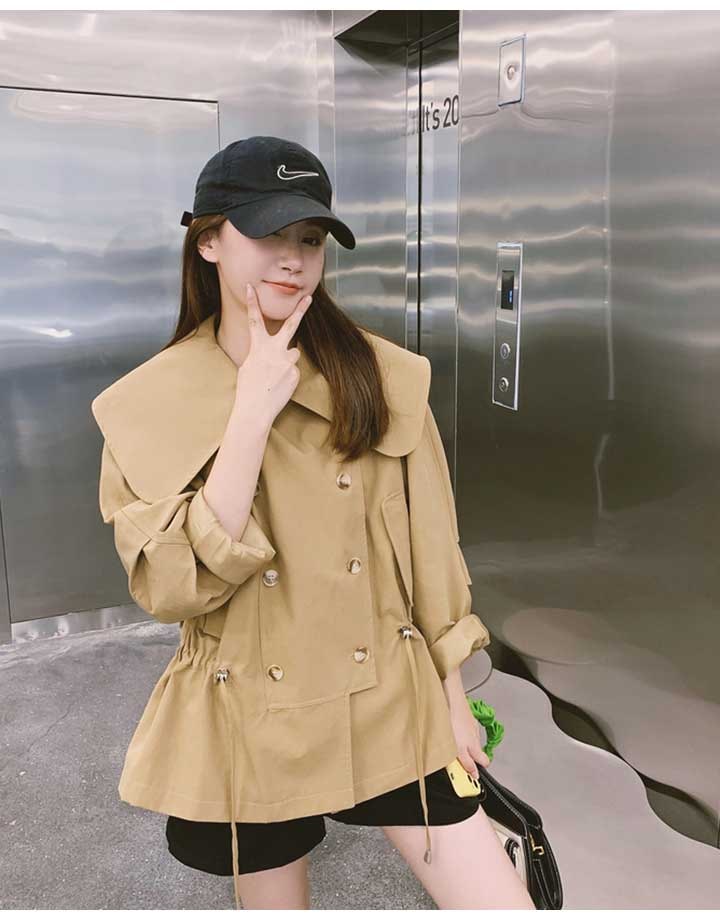 【急速出荷!】トレンチコート ショート マウンテンパーカー レディース コート ドロースト アウター 春 秋 ショート ボリューム袖 大きい襟 ワイドカラー ベージュ ウエストベルト 通勤 通学 大 【急速出荷!】トレンチコート ショート マウンテンパーカー レディース コート ドロースト アウター 春 秋 ショート ボリューム袖 大きい襟 ワイドカラー ベージュ ウエストベルト 通勤 通学 大