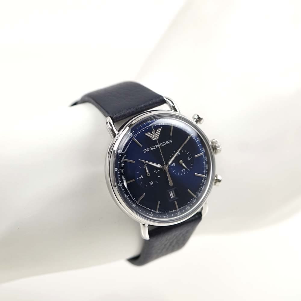 エンポリオアルマーニ 腕時計 メンズ 日付カレンダー ブラック×ネイビー EMPORIO ARMANI AR11105