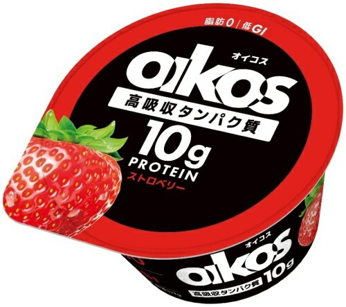 ダノンジャパン ダノン オイコス 高吸収タンパク質 ストロベリー ヨーグルト 113g カップ 24個 (12個入×2 まとめ買い) プロテイン DANONE oikos 冷蔵 脂肪0 低GI