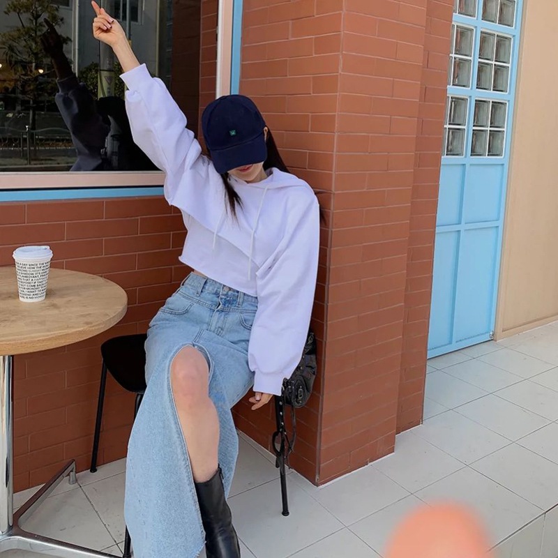 OH0012 スリットデニムロングスカート OH0012 スリットデニムロングスカート