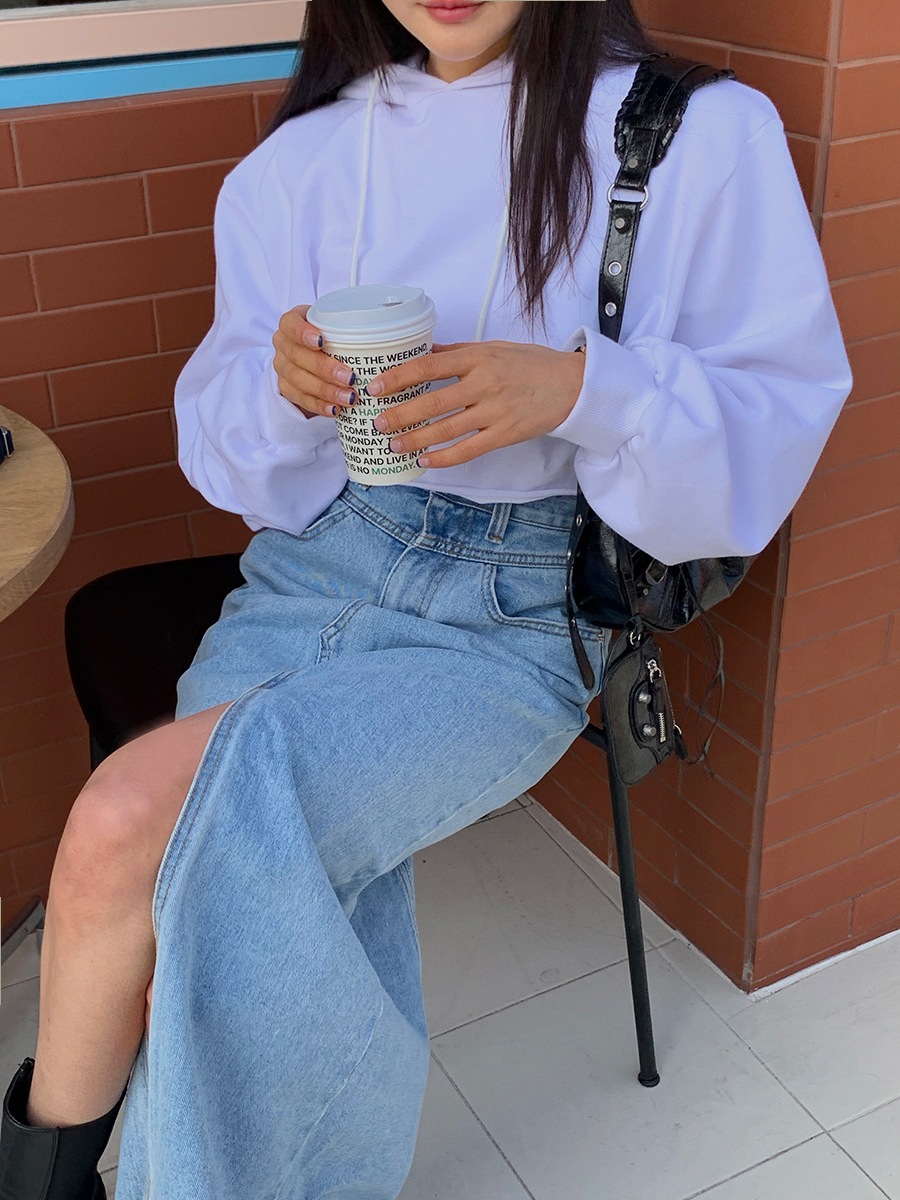 OH0012 スリットデニムロングスカート OH0012 スリットデニムロングスカート