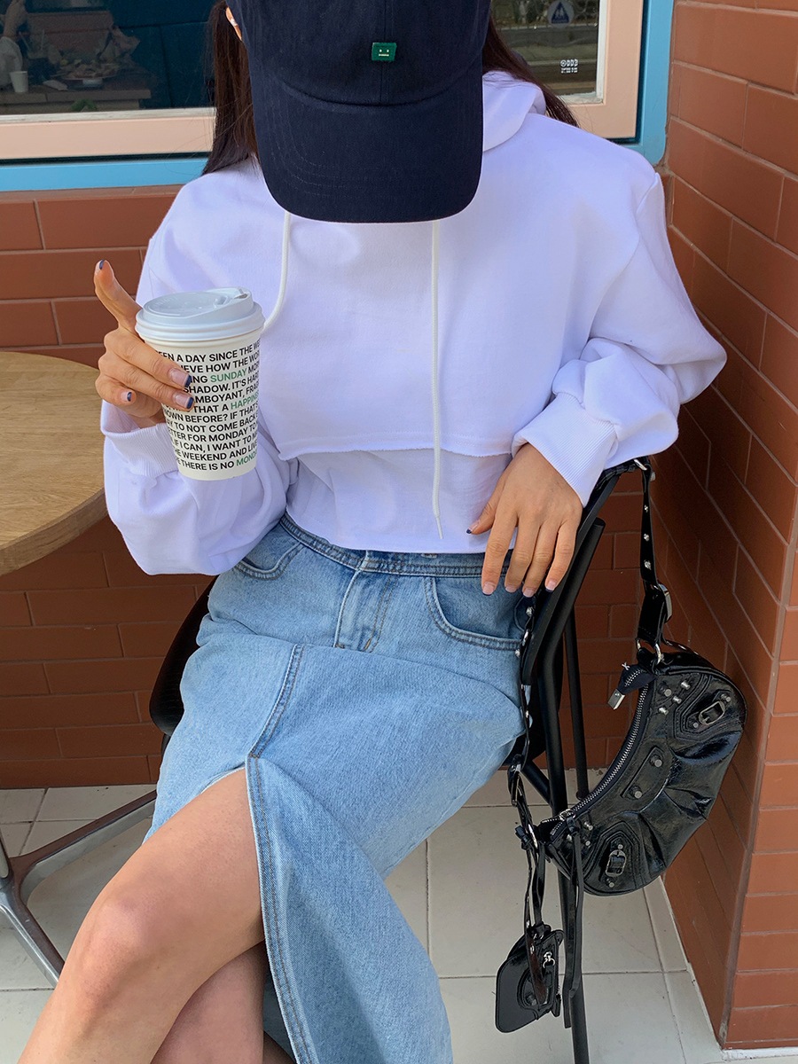 OH0012 スリットデニムロングスカート OH0012 スリットデニムロングスカート