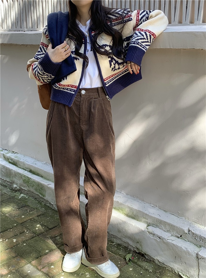 カウチン風 マルチカラー配色 模様編み バード柄 鳥模様 幾何学調パターン ジップアップ カウチン風 マルチカラー配色 模様編み バード柄 鳥模様 幾何学調パターン ジップアップ