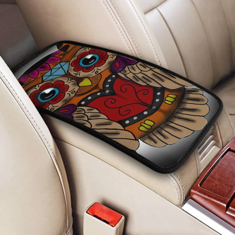 車の手すりボックスクッション フクロウ2 ほこりや傷から耐久性と通気性