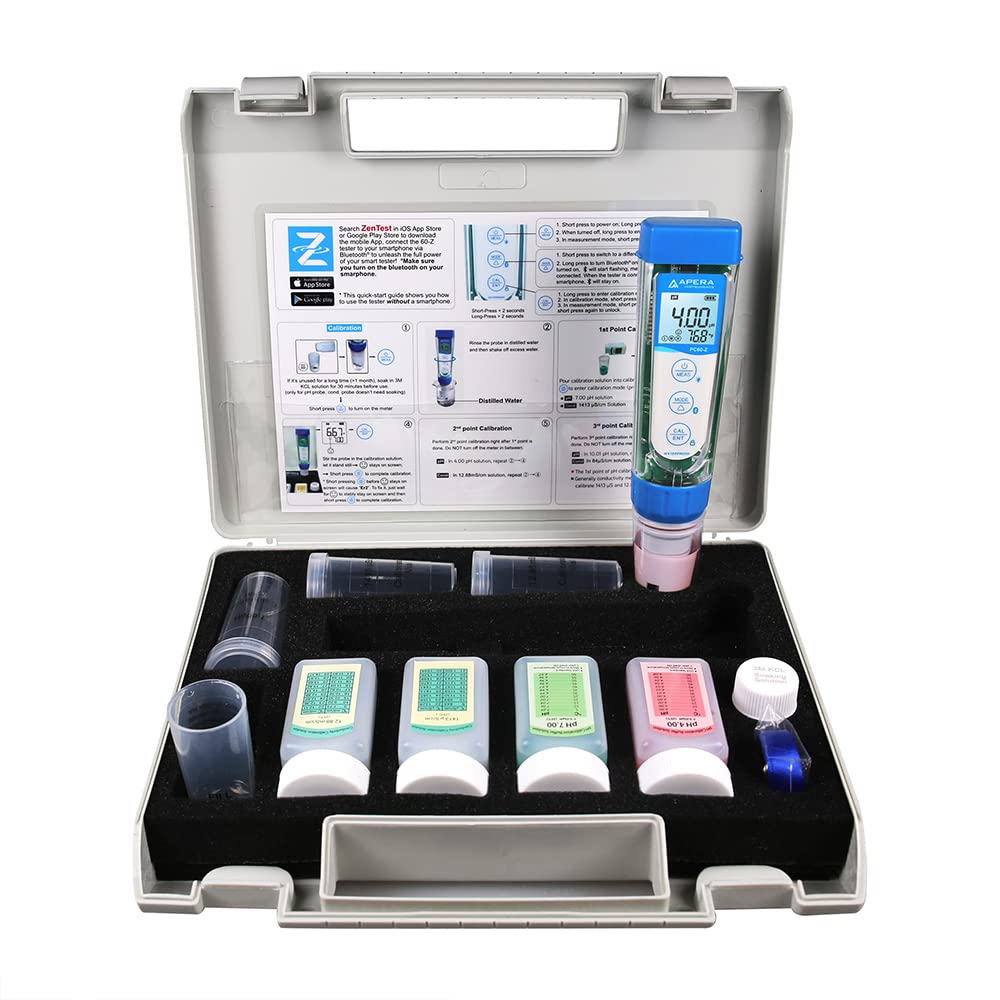 APERA PC60-Z Bluetooth搭載多項目水質計 pH/導電率 EC / TDS/塩分/比抵抗率マルチ測定 専用アプリZenTestフリーダウンロード