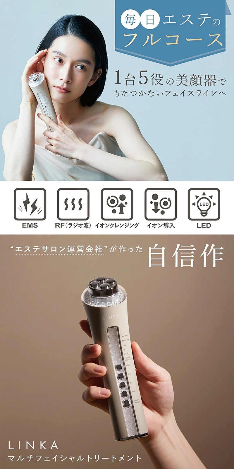 LINKA 美顔器 フェイシャルトリートメント LINKA 美顔器 リンカ マルチフェイシャルトリートメント LED