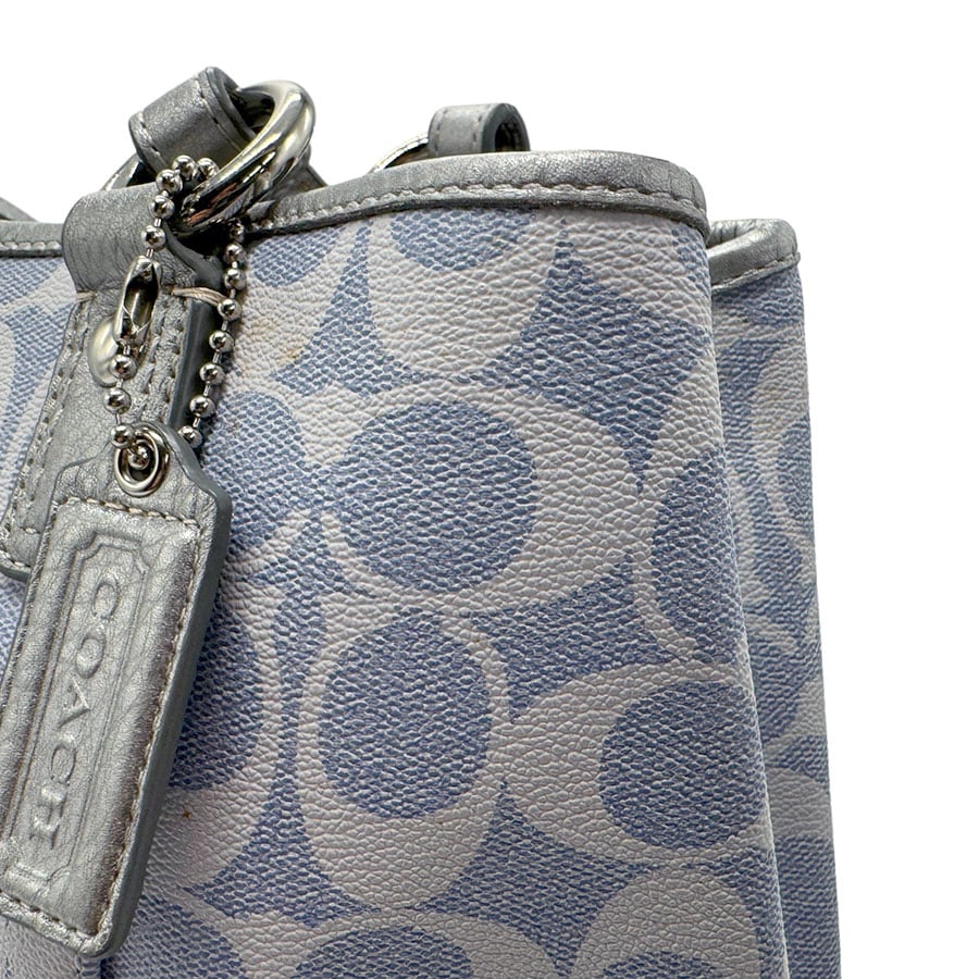 coach レザーバッグ コーチ COACH ハンドバッグ シグネチャー レザー ライトブルー