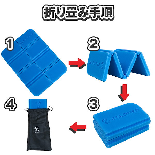 ZELDNER 折りたたみ式マット　4枚セット ZELDNER 折りたたみ式マット4枚セット
