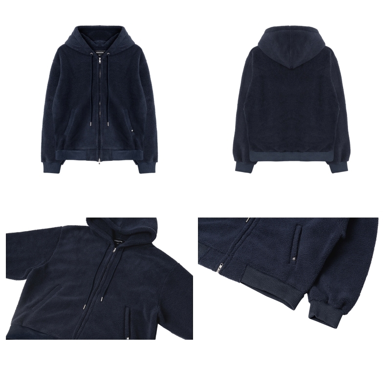 【WOOALONG】 SIGNATURE FLEECE HOOD ZIP-UP : 3COLORS