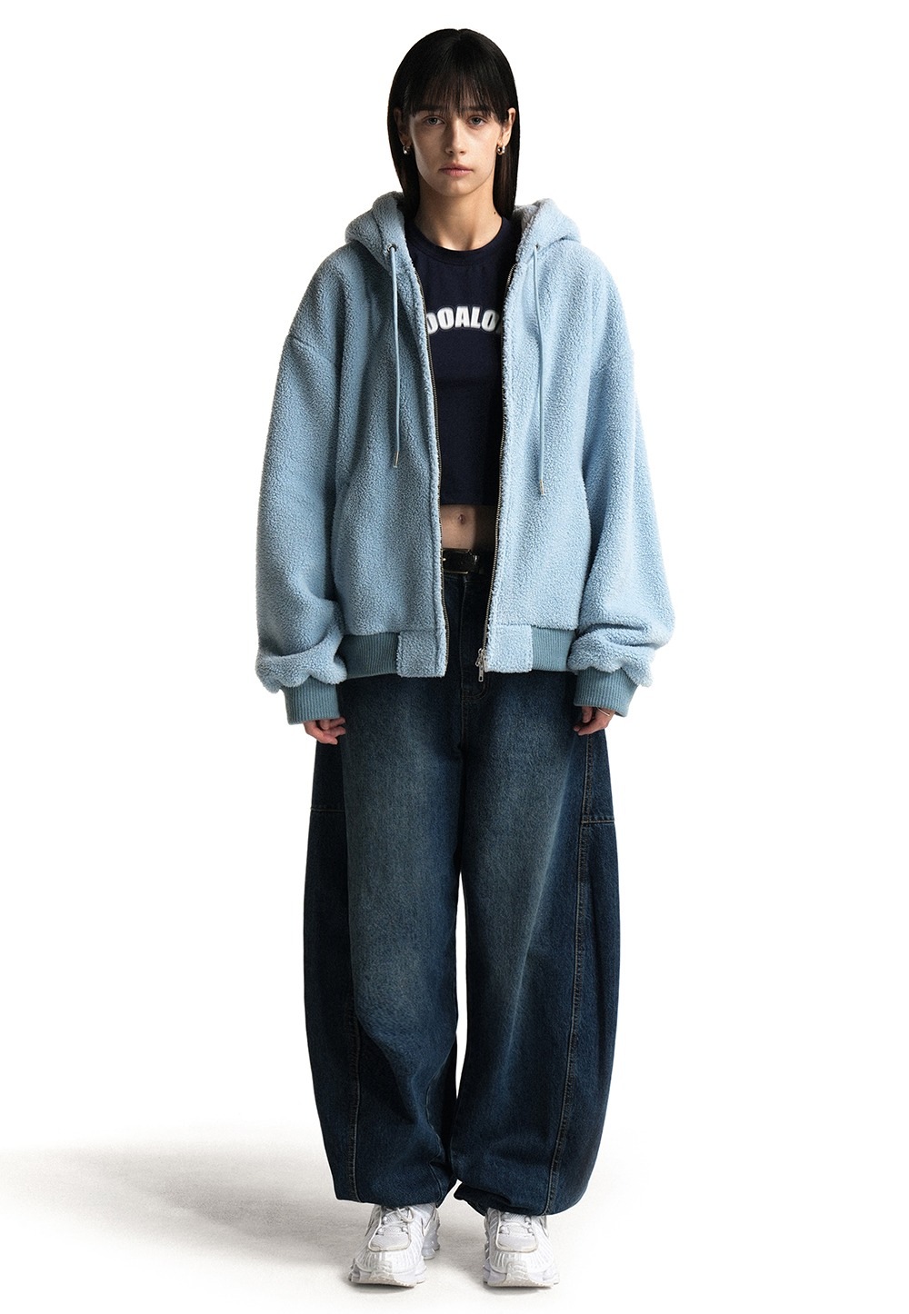 【WOOALONG】 SIGNATURE FLEECE HOOD ZIP-UP : 3COLORS