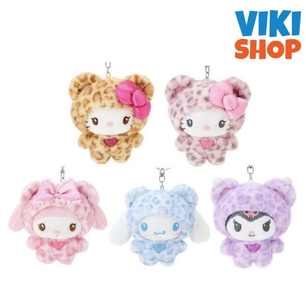 ハローキティ ビビッドラビット マスコット　ぬいぐるみ　キーホルダー　3点セット Qoo10] 【3日出荷】かわいい ハローキティラテヒ