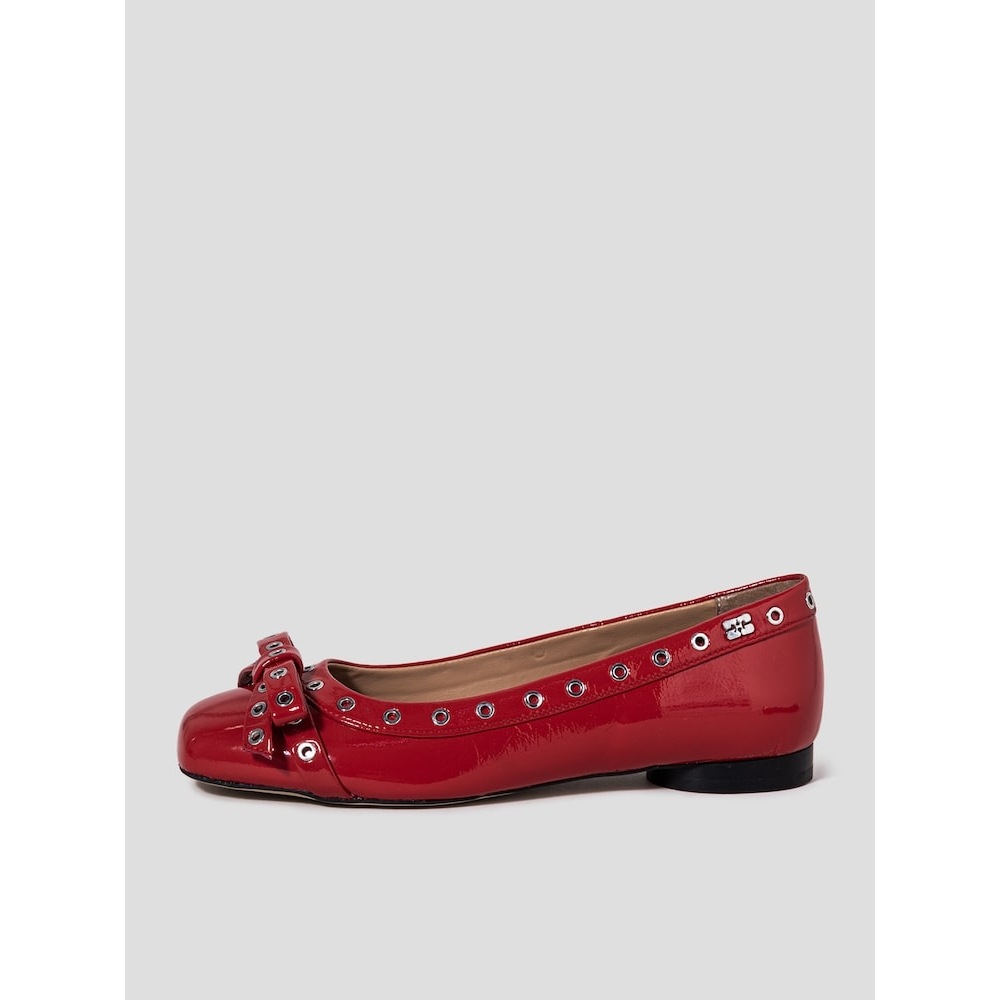 GANNI アイレットボウバレリーナナップパック-レッド QN51K3A046