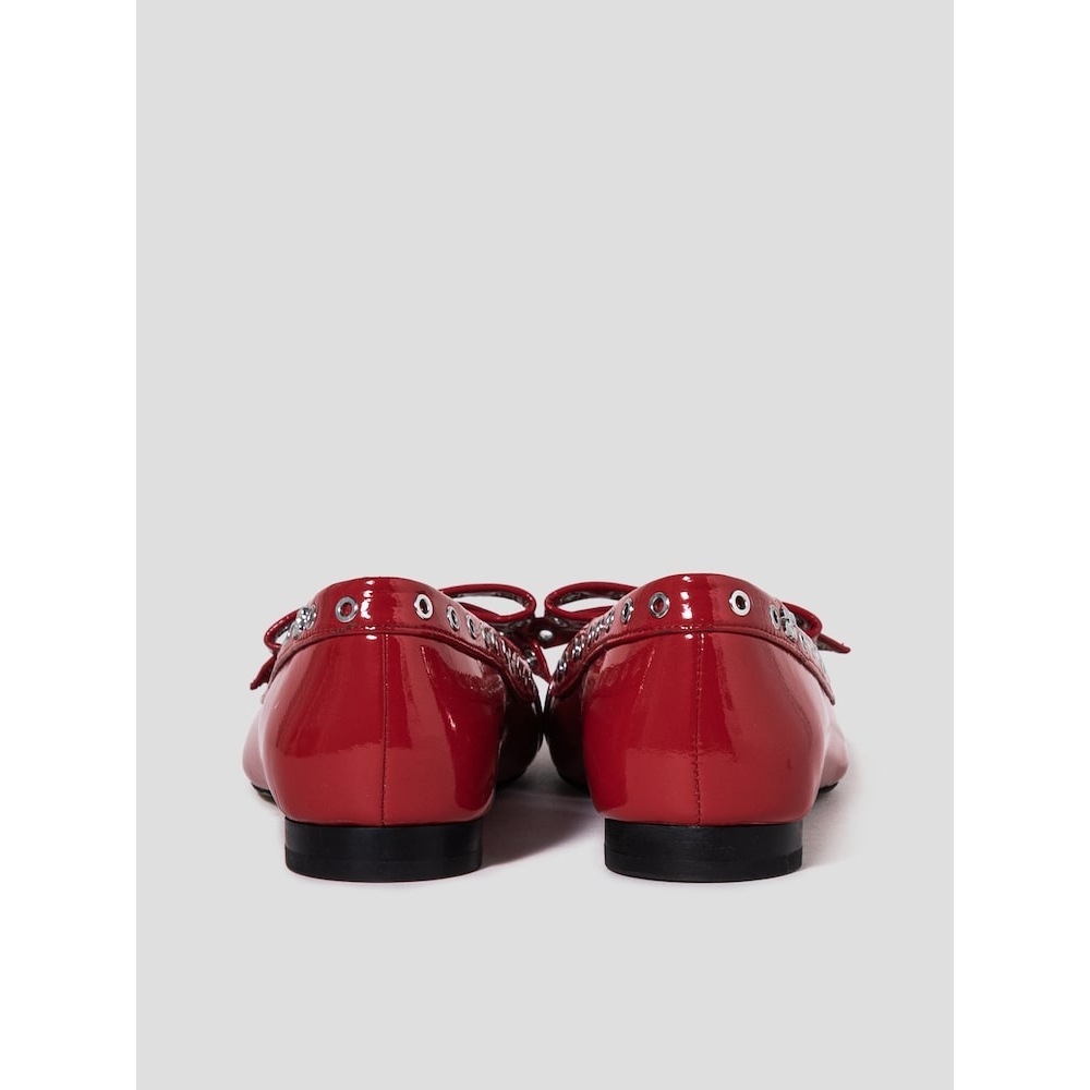 GANNI アイレットボウバレリーナナップパック-レッド QN51K3A046