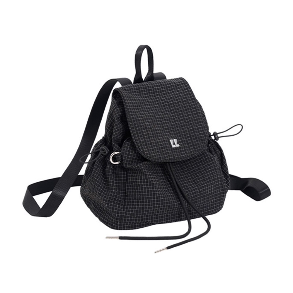 스프링 체크 나일론 스트링백팩 보부상 백팩 스프링 체크 나일론 스트링백팩 보부상 백팩