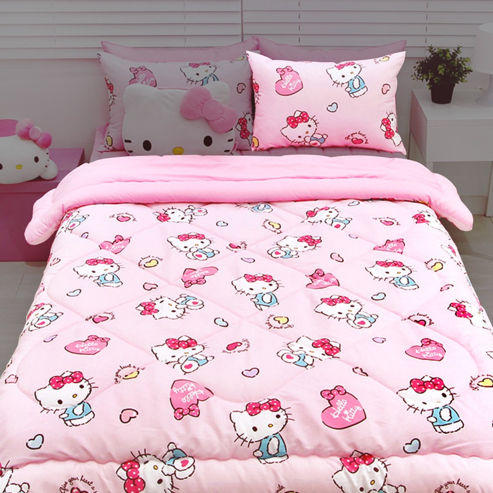 ハローキティ ハートホリック 2点セット(薄綿入布団+枕カバー)