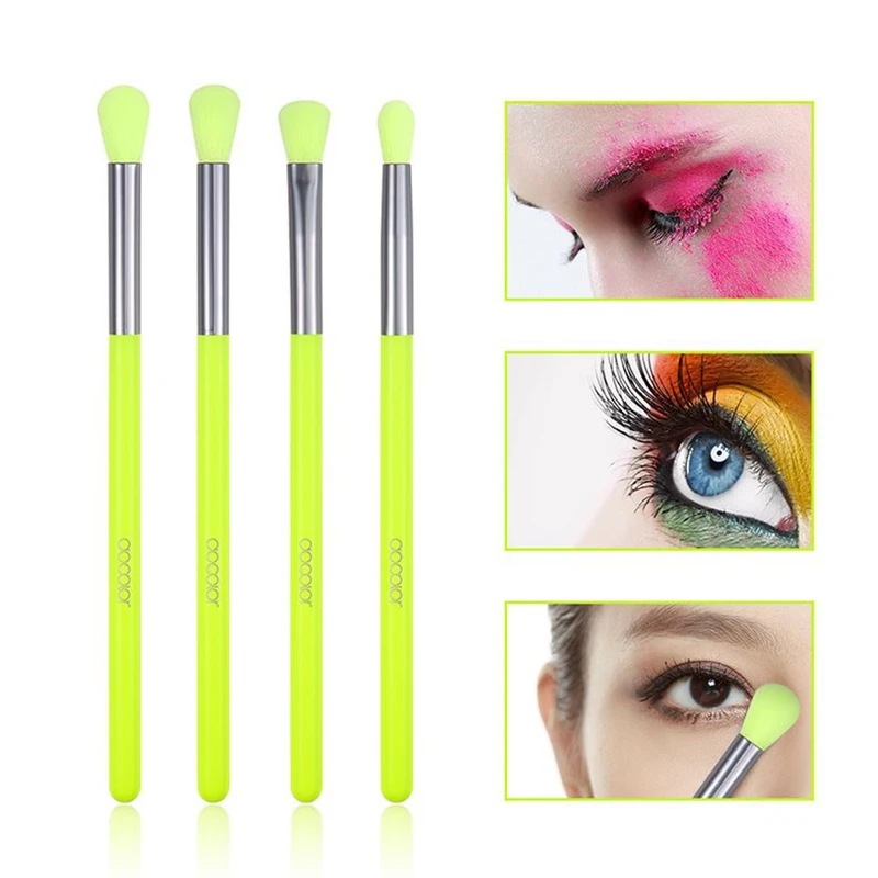 Dodolor-プロのネオングリーンのメイクアップブラシセット,パウダーブラッシュ,コンシーラー,アイシャドウ,化粧ブラシツール