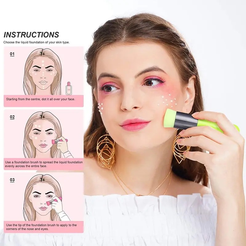 Dodolor-プロのネオングリーンのメイクアップブラシセット,パウダーブラッシュ,コンシーラー,アイシャドウ,化粧ブラシツール