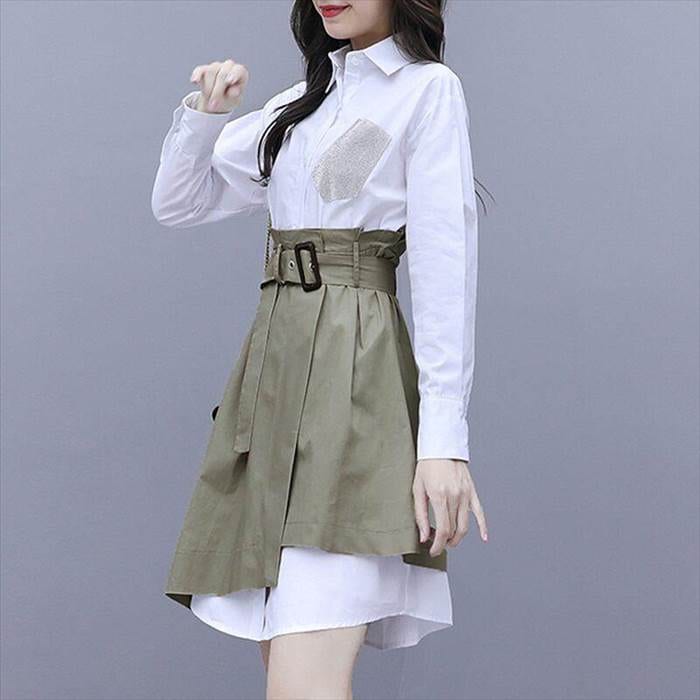 新作 ワンピースドレスシャツワンピース ツーピース 魅せる ワンピース シャツ ホワイト 白 ミディアム丈 袖あり 長袖 新作 ワンピースドレスシャツワンピース ツーピース 魅せる ワンピース シャツ ホワイト 白 ミディアム丈 袖あり 長袖