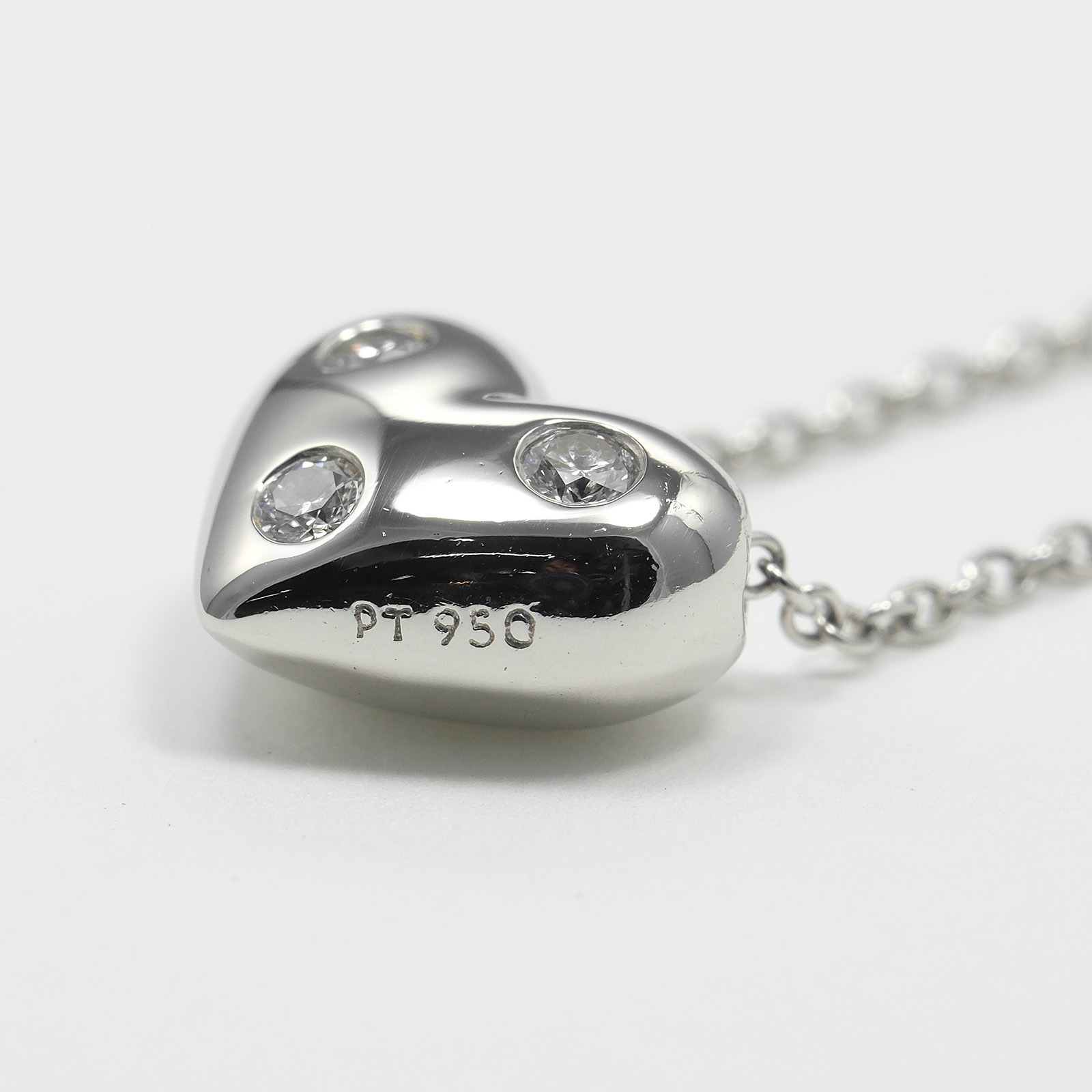 ドッツハート ネックレス Pt950プラチナ ダイヤモンド 約5.25g レディース 中古品 Aランク ドッツハート ネックレス Pt950プラチナ ダイヤモンド 約5.25g レディース 中古品 Aランク