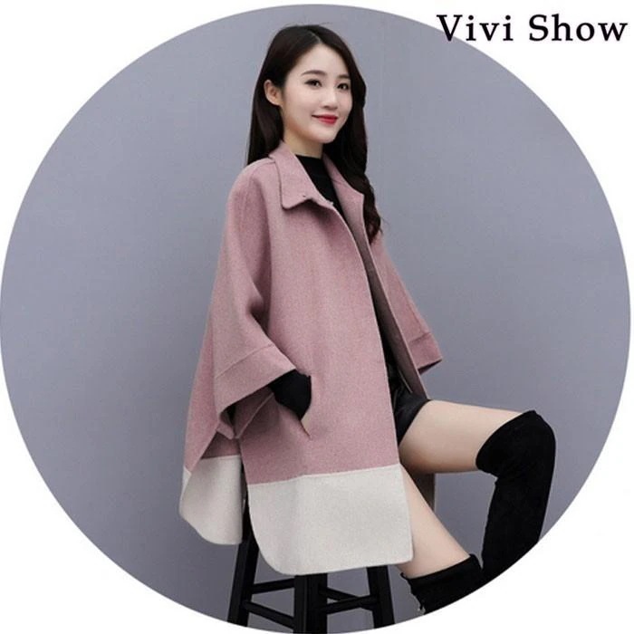 レディースポンチョ風コートジャケットベルと付きミディアム丈ポンチョ風コートゆる感可愛い レディースポンチョ風コートジャケットベルと付きミディアム丈ポンチョ風コートゆる感可愛い