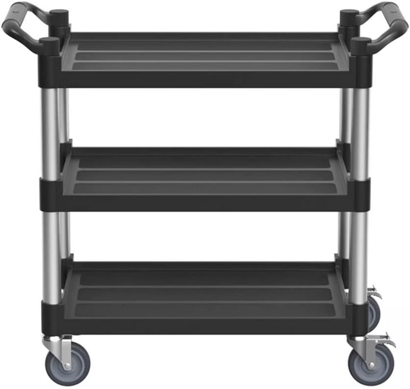 Tappros サービスワゴン ツールカート キッチンワゴン 3段 ブラック キャスター付き 耐荷重 プラスチック 樹脂 工具収納 運搬台車 ガレージ ホテル Tappros サービスワゴン ツールカート キッチンワゴン 3段 ブラック キャスター付き 耐荷重 プラスチック 樹脂 工具収納 運搬台車 ガレージ ホテル
