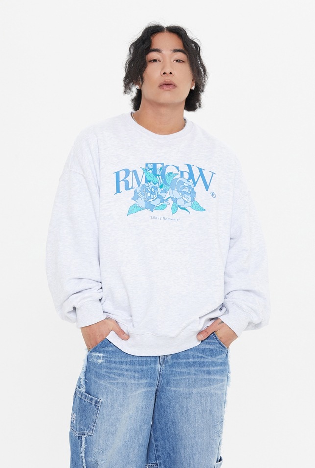 ROMANTIC CROWN】 BLUE ROSE CREWNECK トレーナー