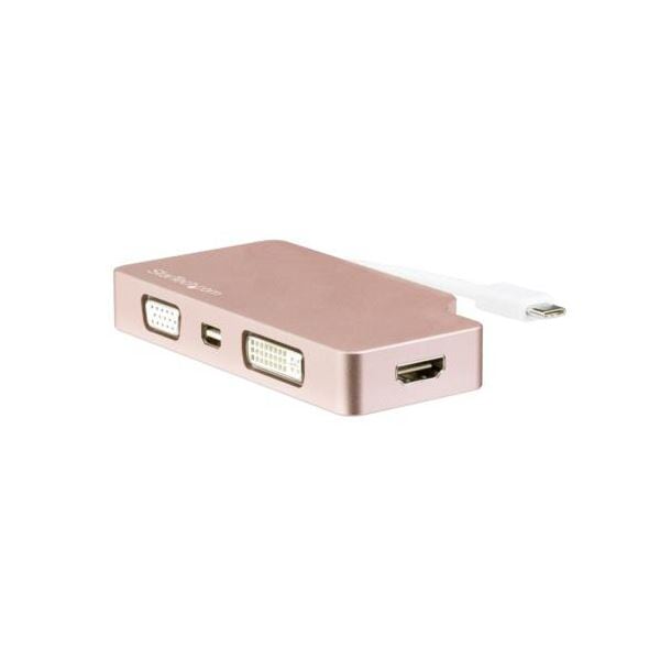 StarTech.com 4in1 USB Type-C接続マルチディスプレイアダプタ ローズゴールド CDPVDHDMDPRG1個
