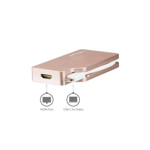 StarTech.com 4in1 USB Type-C接続マルチディスプレイアダプタ ローズゴールド CDPVDHDMDPRG1個