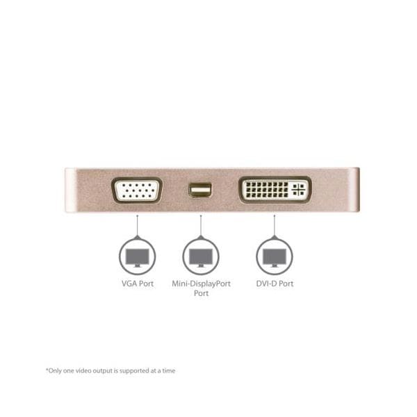 StarTech.com 4in1 USB Type-C接続マルチディスプレイアダプタ ローズゴールド CDPVDHDMDPRG1個