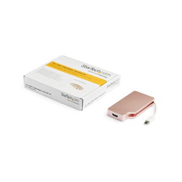 StarTech.com 4in1 USB Type-C接続マルチディスプレイアダプタ ローズゴールド CDPVDHDMDPRG1個