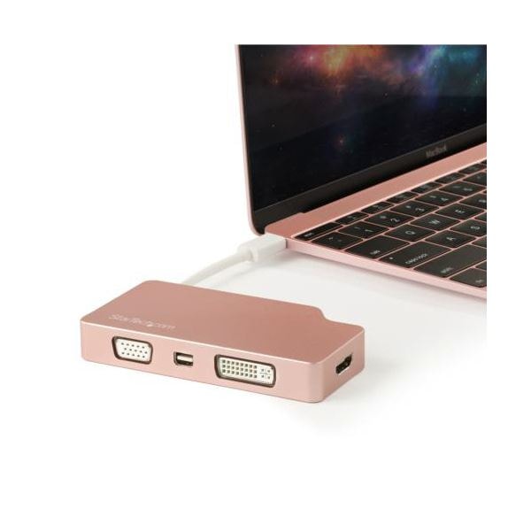 StarTech.com 4in1 USB Type-C接続マルチディスプレイアダプタ ローズゴールド CDPVDHDMDPRG1個