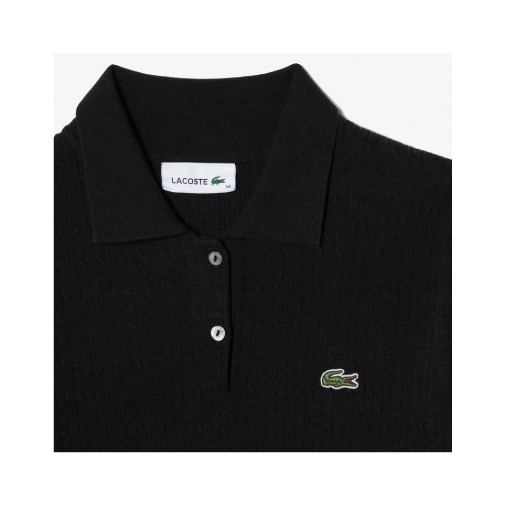 ラコステ 女性 ケーブル 半袖 セーター ドレス EF382E-55G 031 ラコステ 女性 ケーブル 半袖 セーター ドレス EF382E-55G 031