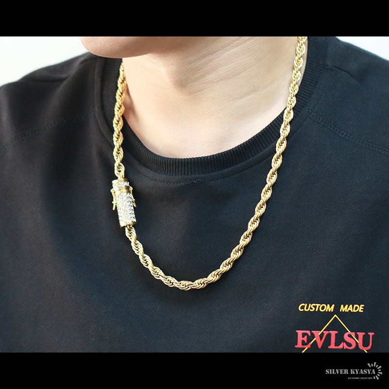 ステンレス パヴェネックレス [n345]